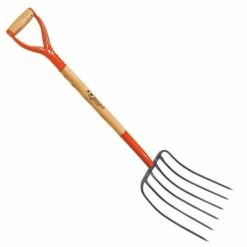 Leonard 6 Tine Forged Steel Manure Fork, 30-inch D-Grip Handle