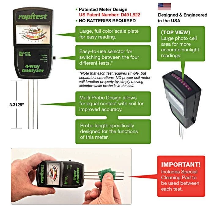 Electronic 4-Way Soil Analyzer Meter 5 Electronic 4-Way Soil Analyzer Meter - Image 3