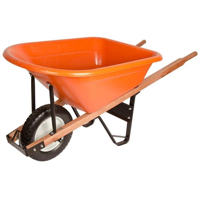 Leonard 6 Cu. Ft. Poly Tray Wheelbarrow With Diamond Tread Flat Free Tire 2 Leonard 6 Cu. Ft. Poly Tray Wheelbarrow With Diamond Tread Flat Free Tire