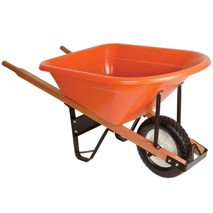 Leonard 6 Cu. Ft. Poly Tray Wheelbarrow With Diamond Tread Flat Free Tire 3 Leonard 6 Cu. Ft. Poly Tray Wheelbarrow With Diamond Tread Flat Free Tire - Image 2