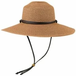 Sloggers Womens Braided Wide Brim Hat Brown