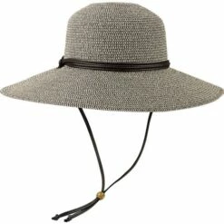 Sloggers Womens Braided Wide Brim Hat, Black And Tan Weave