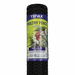 Poultry Fence 25 Foot X 36 Inch Roll Black Hexagonal Mesh