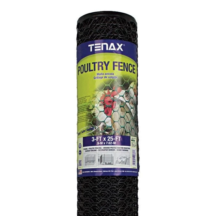 Poultry Fence 25 Foot X 36 Inch Roll Black Hexagonal Mesh 3 Poultry Fence 25 Foot X 36 Inch Roll Black Hexagonal Mesh