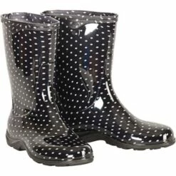 Sloggers Boots Black With White Polka Dots Size 8